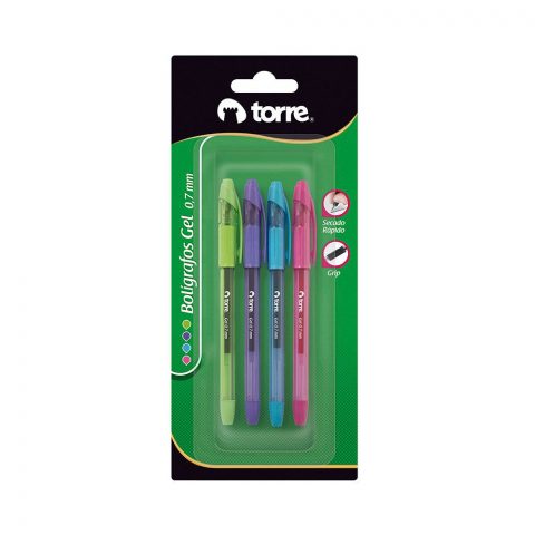 Set 4 Bolígrafos gel quick dry 0.7 mm.