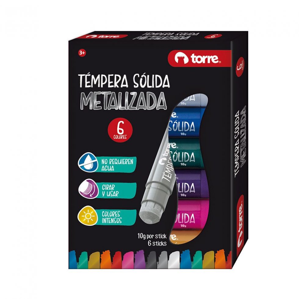 Témpera sólida 6 colores Metálica