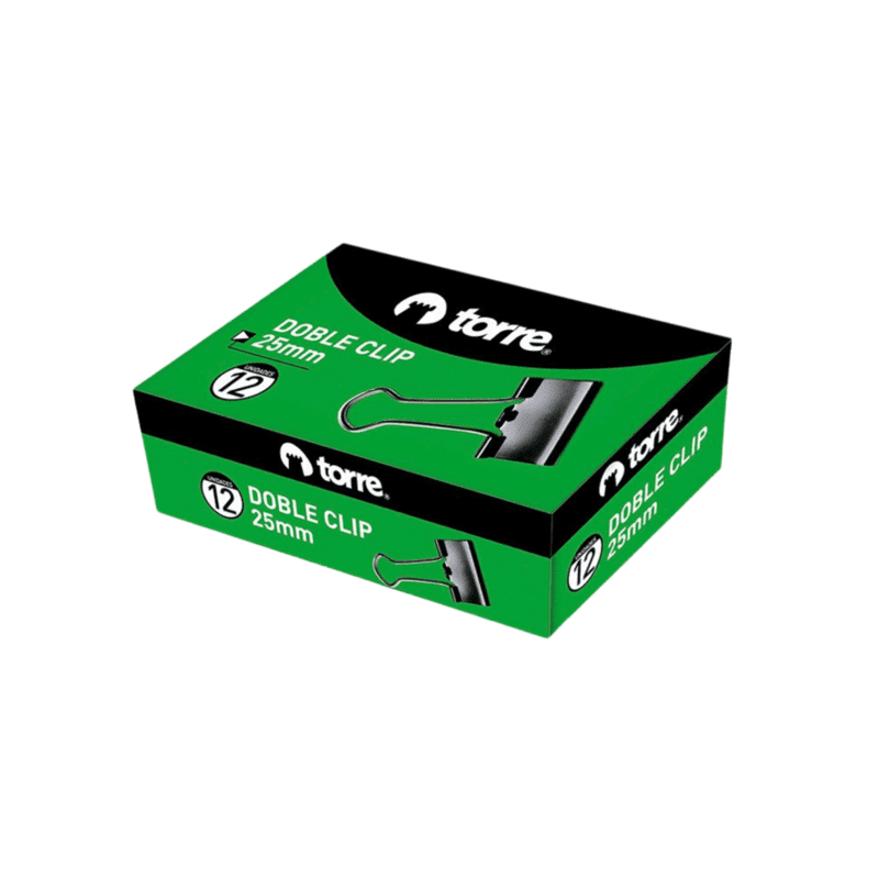 Caja 12 Doble Clip Torre 25 mm