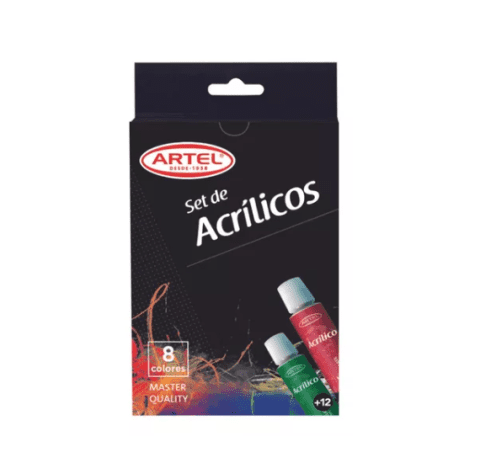 Set acrílicos 8 colores Artel