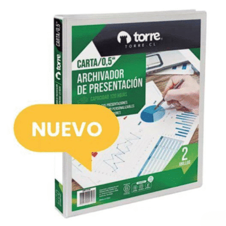Archivador Presentación Carta 0.5 Pulgadas Blanco Torre
