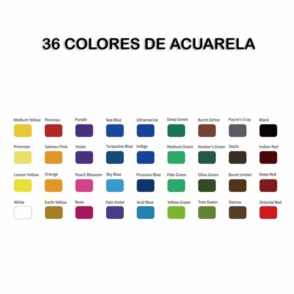 Set Acuarelas 36 colores HIMI-MIYA - Imagen 2
