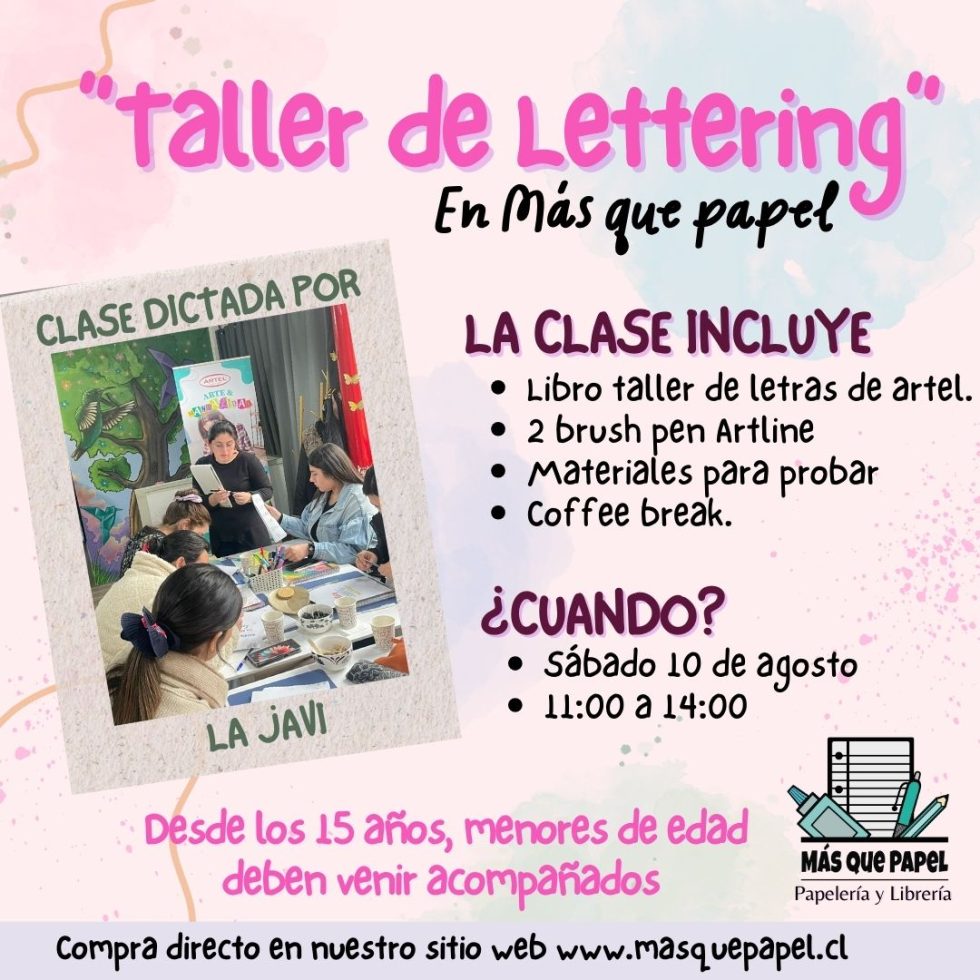 Taller iniciación en Lettering Sábado 10 de Agosto