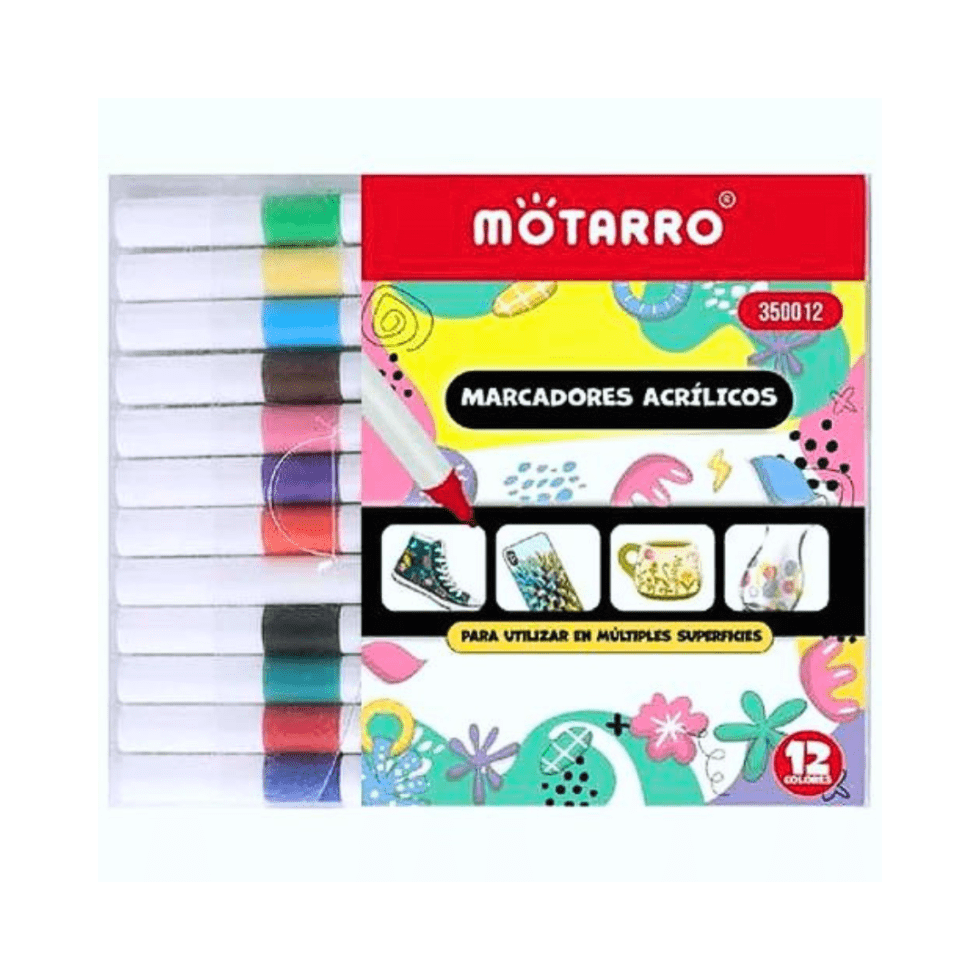 Set de 12 Marcadores Acrílicos Motarro