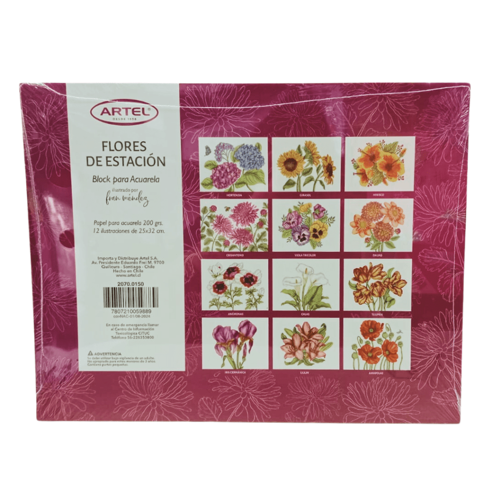 Block Acuarela Flores de Estación Artel - Imagen 2