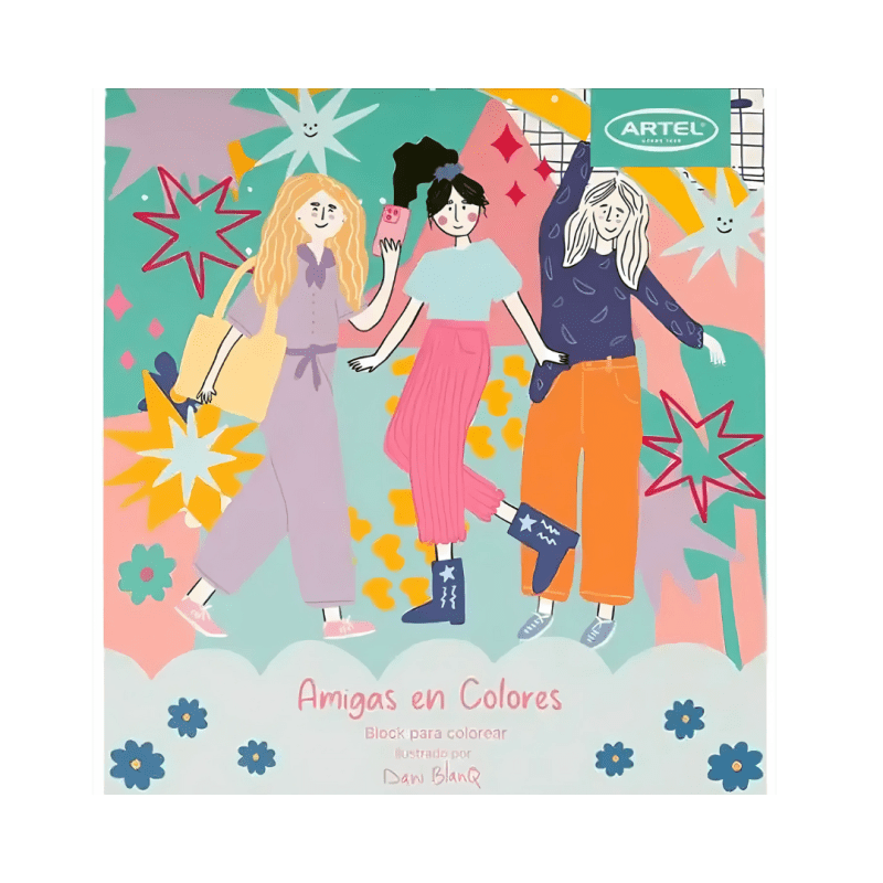 Block para colorear Amigas en Colores Artel