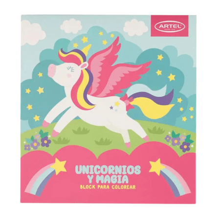 Block para colorear Unicornios y Magia Artel