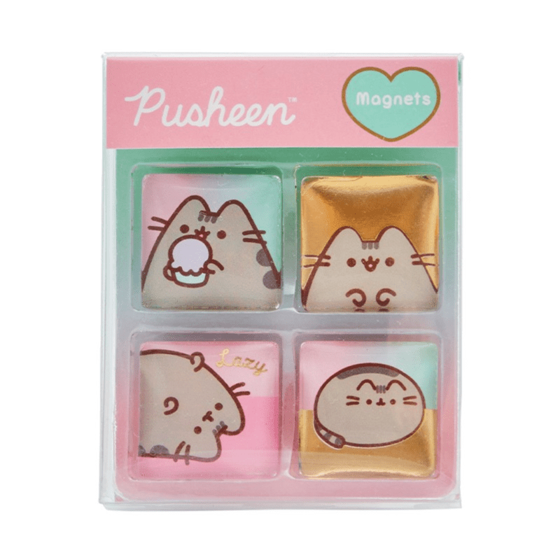 Set 4 Imanes de Vidrio Pusheen