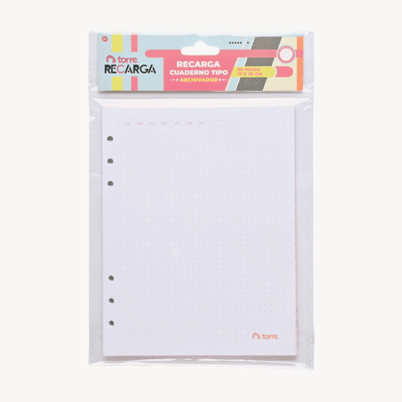 Recarga para Cuaderno Archivador Book Carta Torre