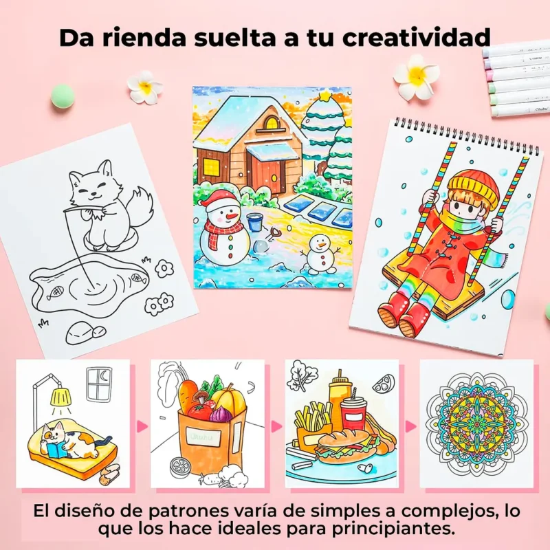 Libro para Colorear doble cara My Simple Pleasure Ohuhu - Imagen 2