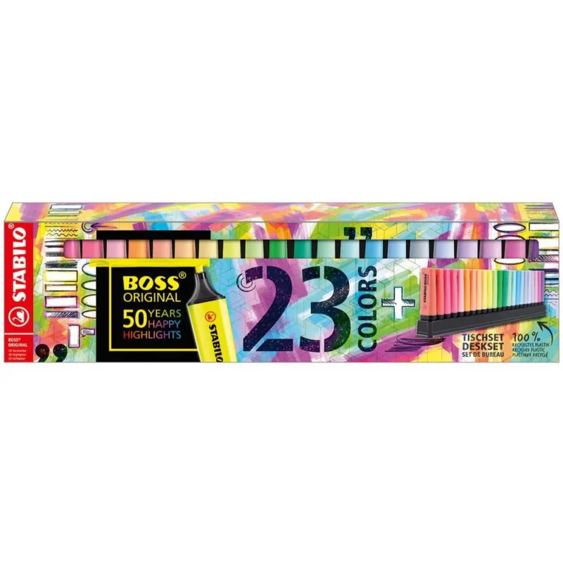 Set 23 Destacadores Stabilo Boss + Deskset