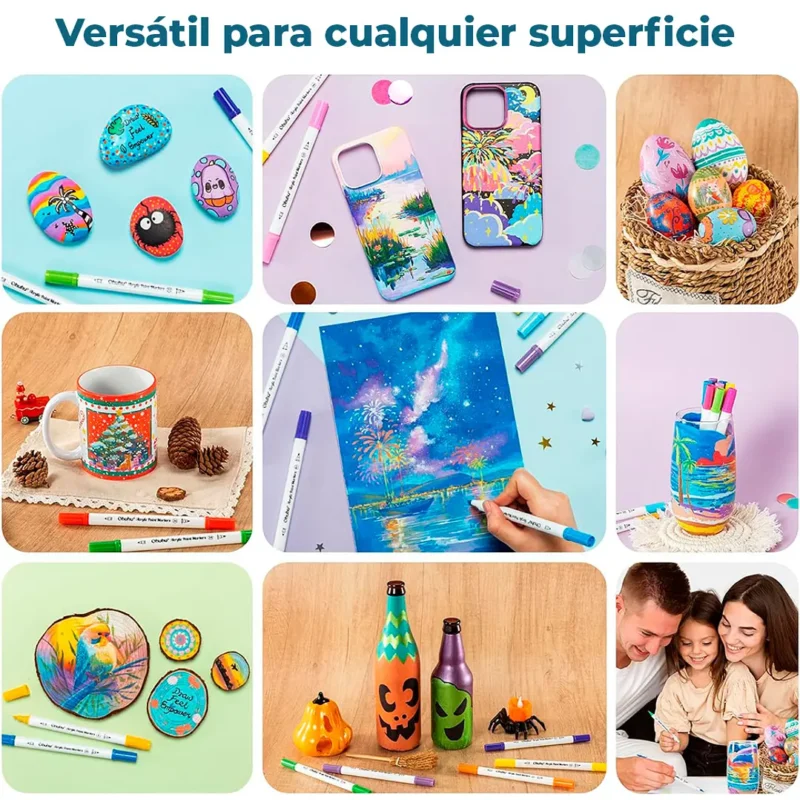 36 Marcadores Acrílicos Cotton Core OHUHU Doble Punta F&P - Imagen 6