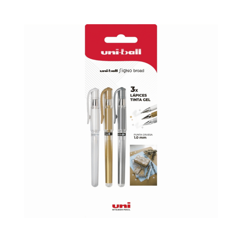 Set 3 Lápices Gel Uni Ball Signo Broad